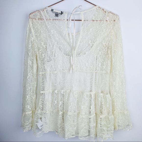 AEO‎ Tiered Ruffle Lace Top - Picture 2 of 7